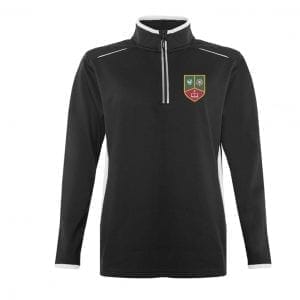 Tudor Grange Black/White 1/4 Zip Top w/Logo (Years 7-11)
