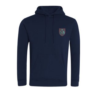 The Queen Elizabeth Academy Navy Hooded Top w/Logo