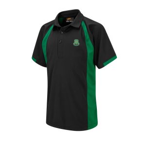Trinity Polo Shirt Black/Emerald w/Logo
