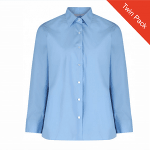 Girl Long Sleeved Blouse - Twin Pack - Blue