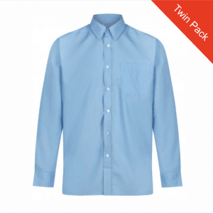 Boys Long Sleeved Shirts – Twin Pack – Blue