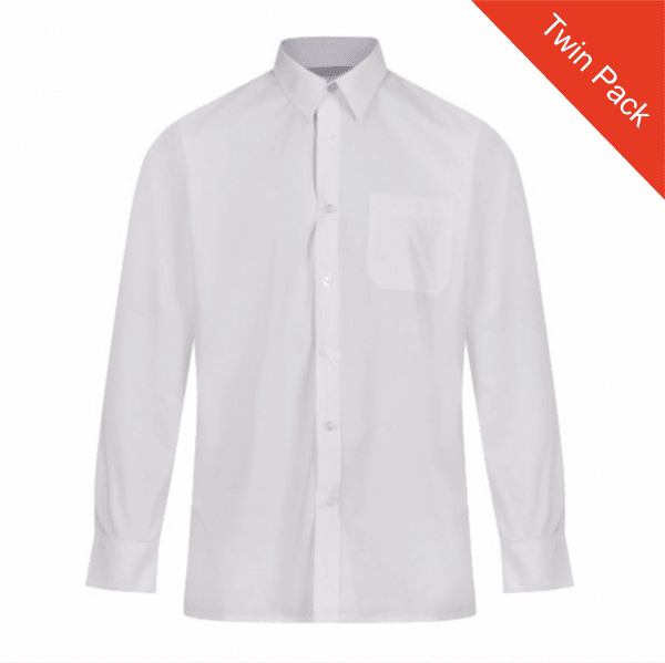 Long Sleeved Shirts - Twin Pack - White
