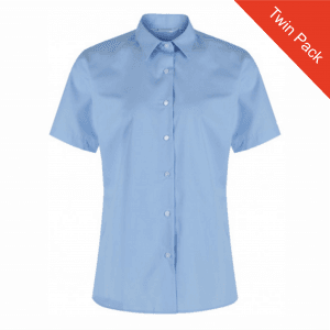 Girls Short Sleeved Blouse - Twin Pack - Blue