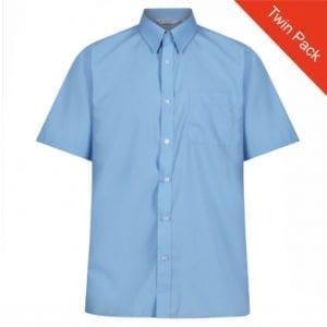 Boys Short Sleeved Shirts -Twin Pack - Blue