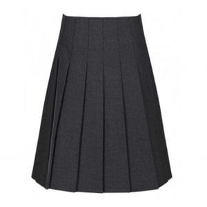 Girls Grey Stitch Down Pleat Skirt