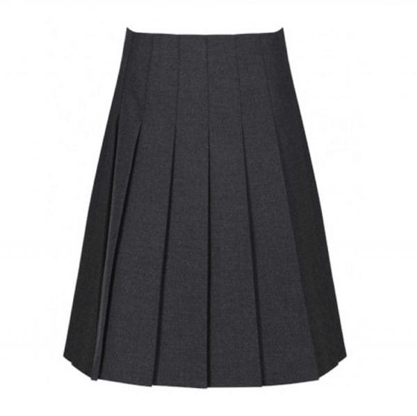 Girls Grey Stitch Down Pleat Skirt