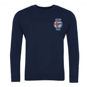 Walter Evans Navy Crew Neck Sweatshirt w/Logo