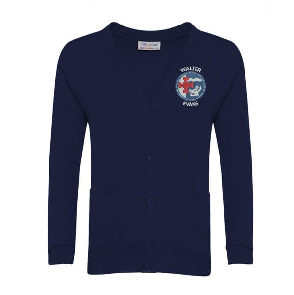 Walter Evans Navy Cardigan w/Logo