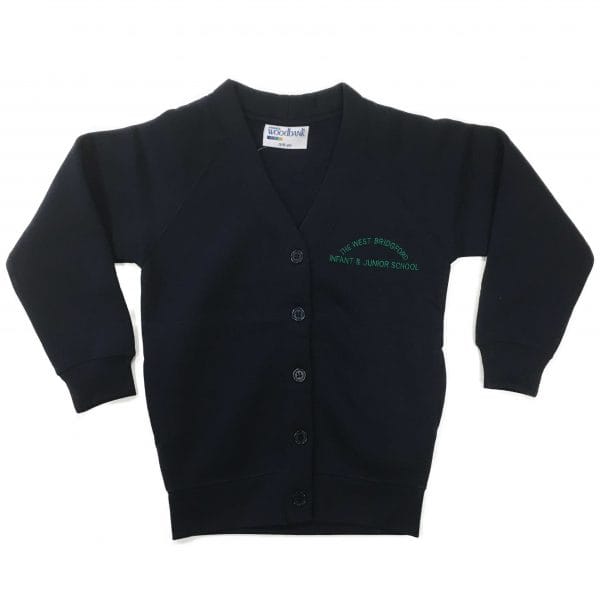West Bridgford Infants Girls Navy Cardigan w/Logo