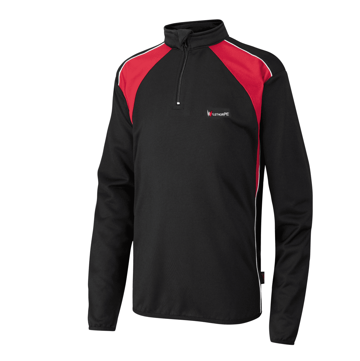 Wilsthorpe 1/4 Zip Black/Red PE Top w/Logo