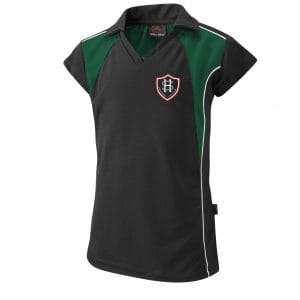 Hollygirt Fitted Polo Shirt Black/Bottle w/Logo