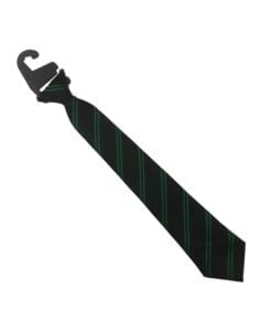 Lees Brook Blk/Grn School Clip on Tie