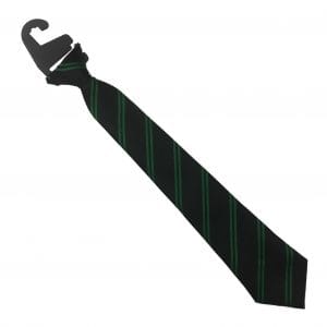 Lees Brook Blk/Grn School Clip on Tie