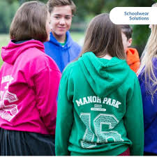 group of people with school hoddies on