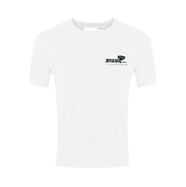Jesse Gray Primary School White P.E T-Shirt w/Logo