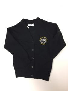 M. Drayton Girls' Black Cardigan w/Logo