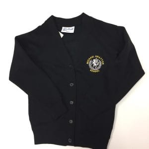 M. Drayton Girls' Black Cardigan w/Logo