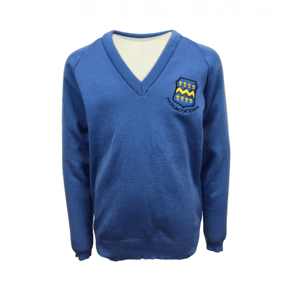 Pocklington Prep Boys Blue V-Neck Pullover w/Logo