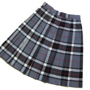 Brooke Priory Girls Grey Tartan Pleated Skirt