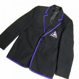 New College Boys Blk/Purp Trimmed Blazer w/Logo