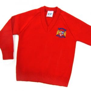 Boys Red Pullover With Logo
