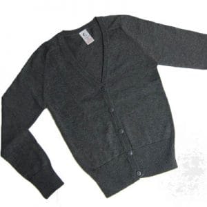 Girls Grey Cotton Cardigan (Optional)