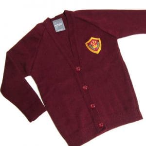 Girls Maroon Cardigan With Badge