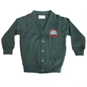 James Peacock Bottle Green Sweat Cardigan w/Logo