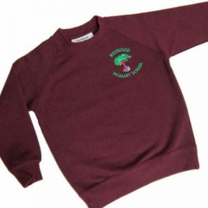 Redwood Maroon Round Neck Sweatshirt w/Logo