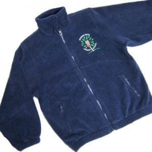 Borrow Wood Navy Fleece Jacket w/Logo