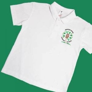 Borrow Wood White Polo Shirt w/Logo