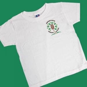 Borrow Wood White P.E T-Shirt w/Logo