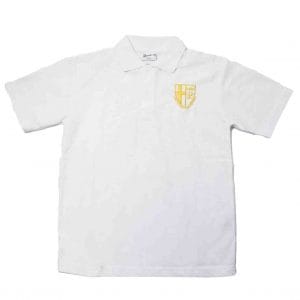Christ the King White PE Polo Shirt w/Logo