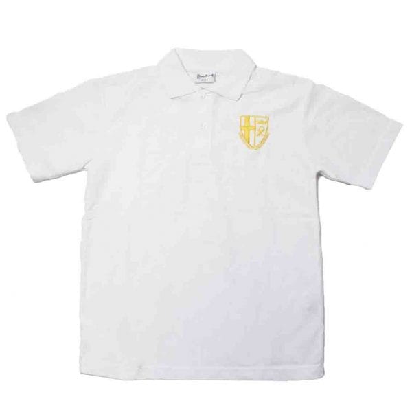 Christ the King White PE Polo Shirt w/Logo