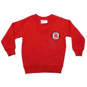 Portway Red V-Neck Sweatshirt w/Logo