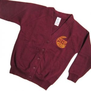 Homefields Girls Maroon Sweat Cardigan w/Logo