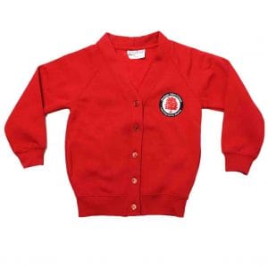 Portway Girls Red Cardigan w/Logo