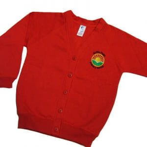 Griffe Field Girls Red Sweat Cardigan w/Logo