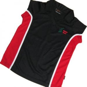 Rushey Mead Girls Red/Black Polo Shirt w/Logo