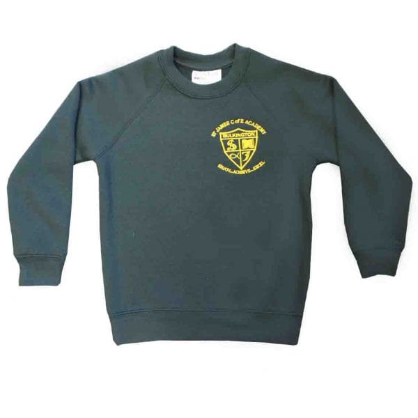 St James C of E Bottle Green Sweatshirt w/Logo