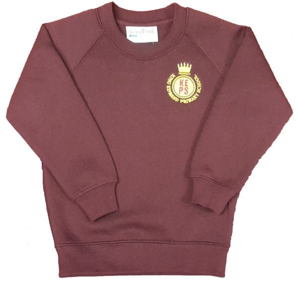 King Edward Maroon Crew Neck Sweatshirt w/Logo
