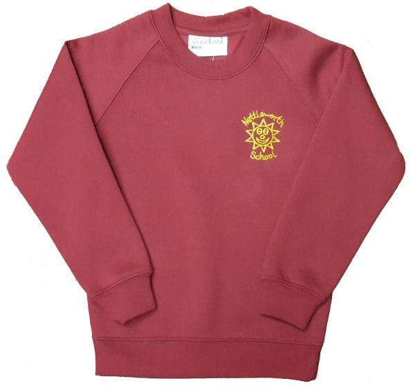 Nettleworth Maroon Crew Sweatshirt w/Logo