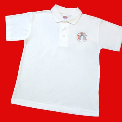 Brooke Priory White Polo Shirt w/Logo - Schoolwear Solutions