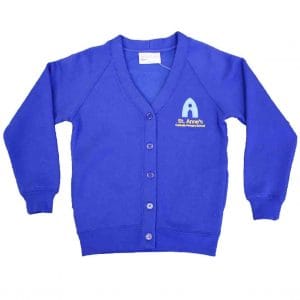 Girls Royal Blue Cardigan w/Logo
