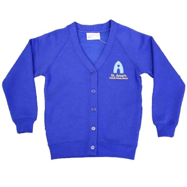 Girls Royal Blue Cardigan w/Logo
