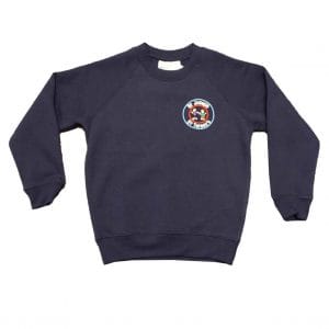 Navy Crew Neck Sweathshirt w/Logo