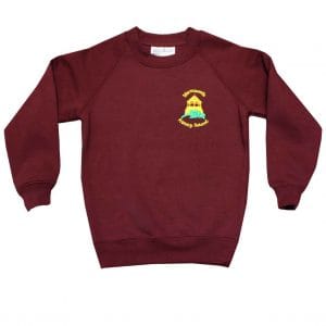 Warmsworth Primary Maroon Crew Neck Sweatshirt w/Logo
