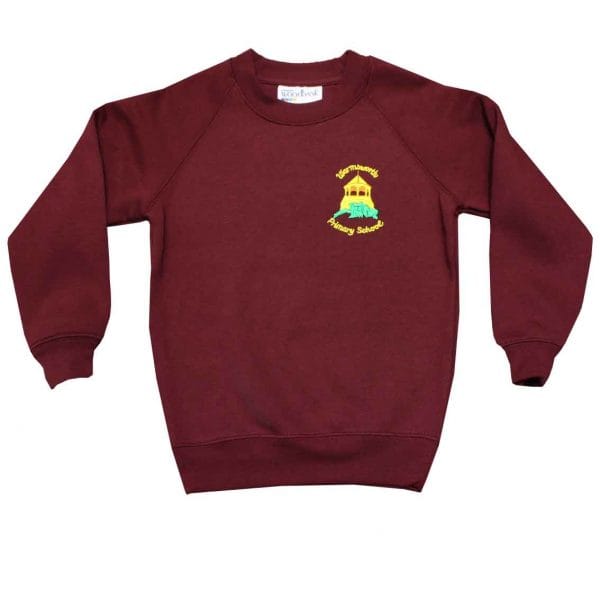 Warmsworth Primary Maroon Crew Neck Sweatshirt w/Logo