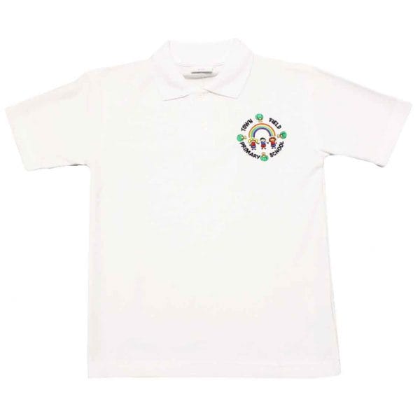 Town Field Primary White Polo Shirt w/Logo