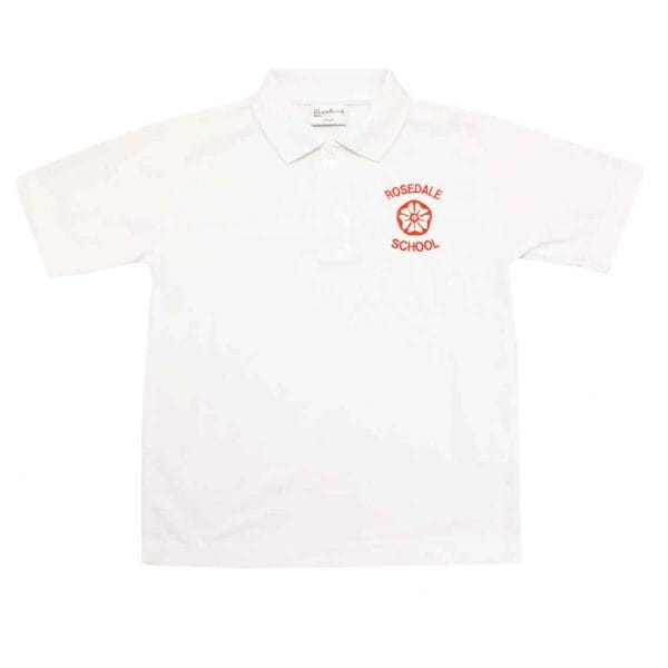 Rosedale White Polo Shirt w/Logo